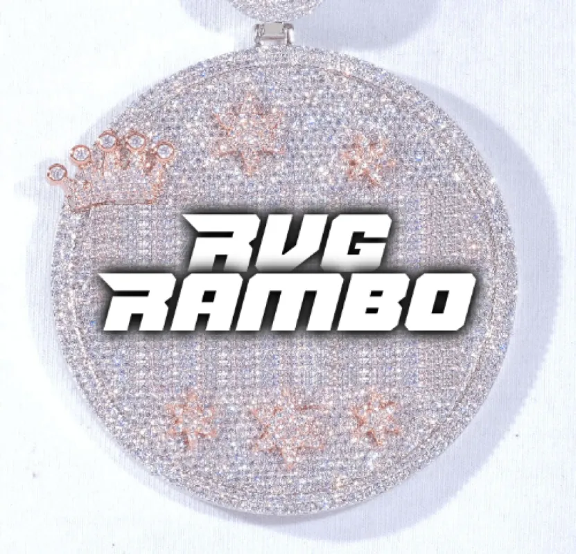 CUSTOM LETTER NECKLACE 3D BIG CROWN DISC sold by The GUU Shop