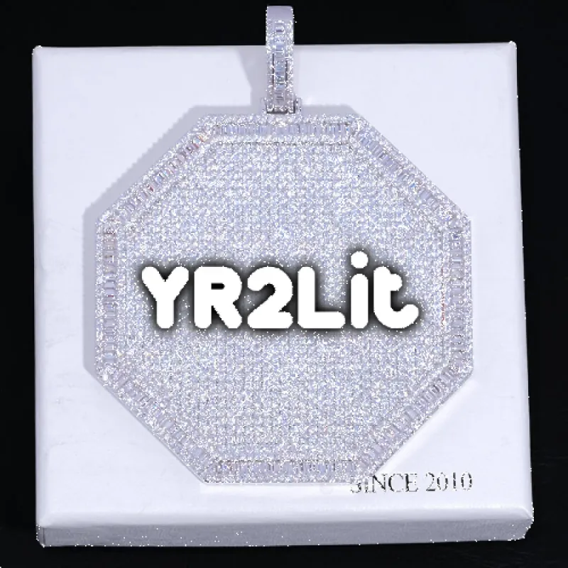 CUSTOM LETTER NECKLACE 3D BIG OCTAGON sold by The GUU Shop