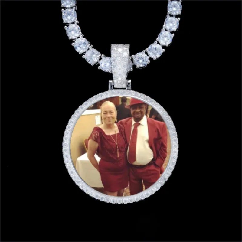 925S & VVS Moissanite 3D Circle Custom Picture Pendant sold by The GUU Shop