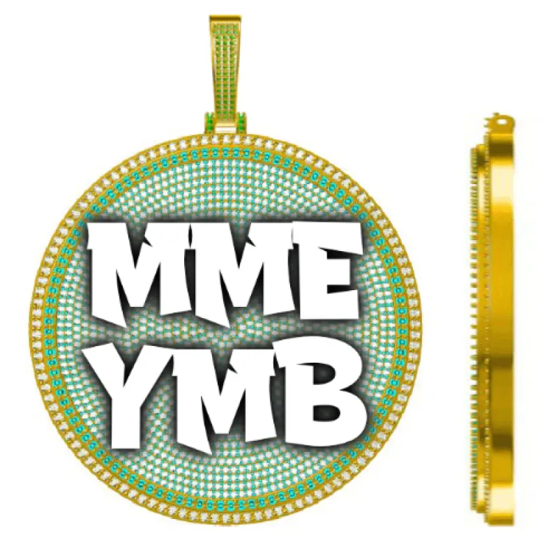 CUSTOM LETTER NECKLACE 3D BIG DISC sold by The GUU Shop