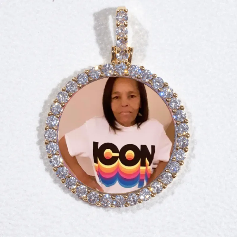 3D CIRCLE CUSTOM PICTURE PENDANT SMALL SIZE sold by The GUU Shop