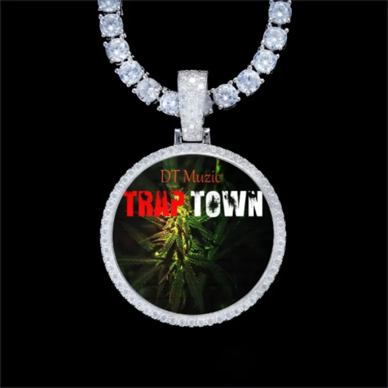 925S & VVS Moissanite 3D Circle Custom Picture Pendant sold by The GUU Shop