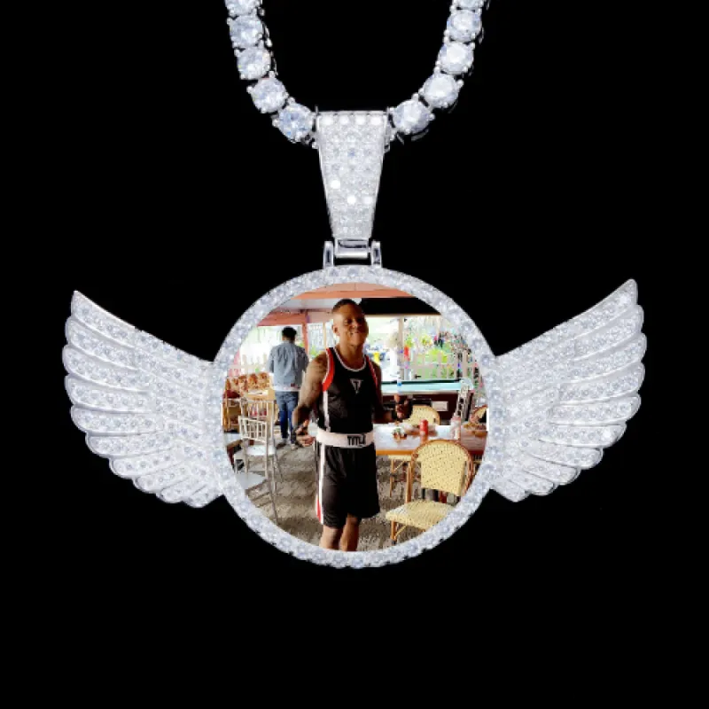 925S & VVS Moissanite 3D Wing Custom Picture Pendant sold by The GUU Shop