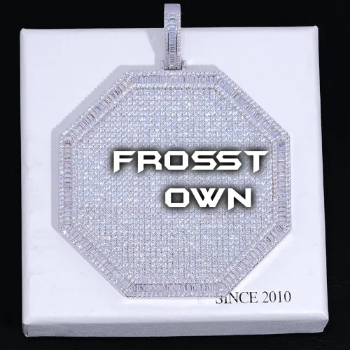 CUSTOM LETTER NECKLACE 3D BIG OCTAGON sold by The GUU Shop