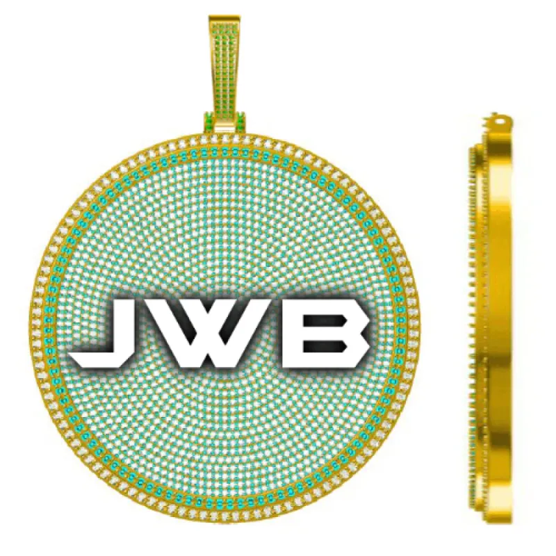 CUSTOM LETTER NECKLACE 3D BIG DISC sold by The GUU Shop