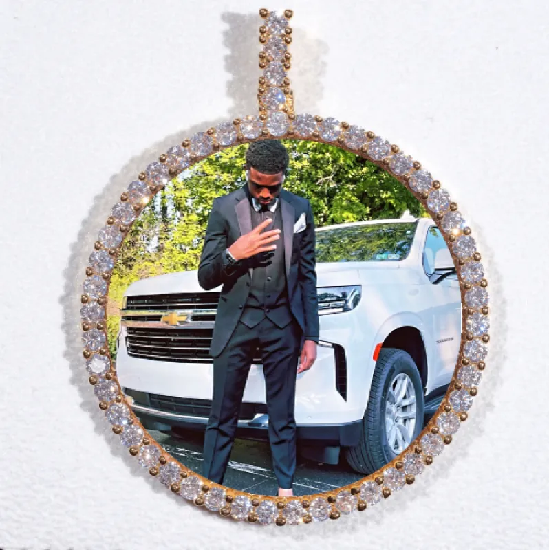 LARGE 3D CIRCLE CUSTOM PICTURE PENDANT sold by The GUU Shop