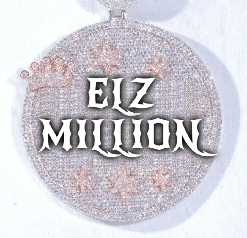 CUSTOM LETTER NECKLACE 3D BIG CROWN DISC sold by The GUU Shop