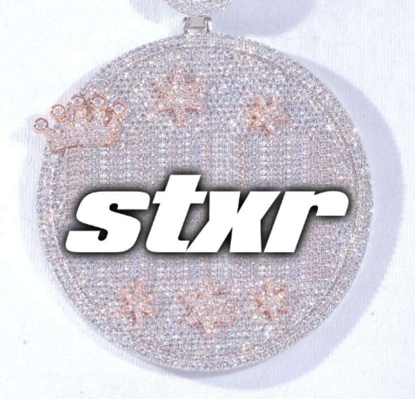 CUSTOM LETTER NECKLACE 3D BIG CROWN DISC sold by The GUU Shop