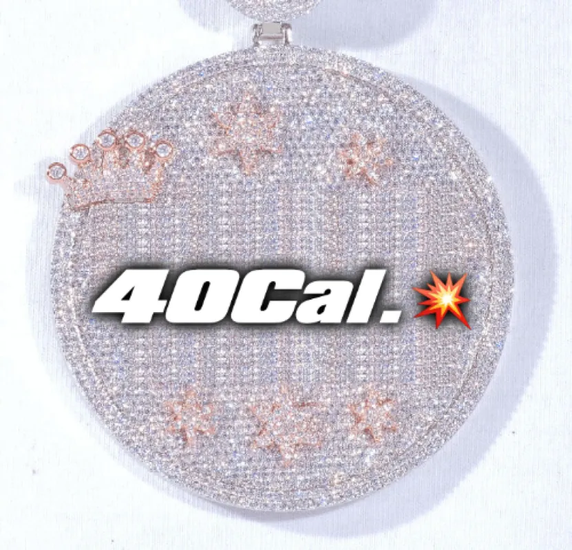 CUSTOM LETTER NECKLACE 3D BIG CROWN DISC sold by The GUU Shop