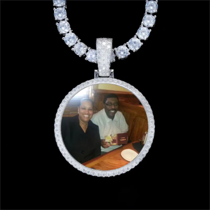 925S & VVS Moissanite 3D Circle Custom Picture Pendant sold by The GUU Shop