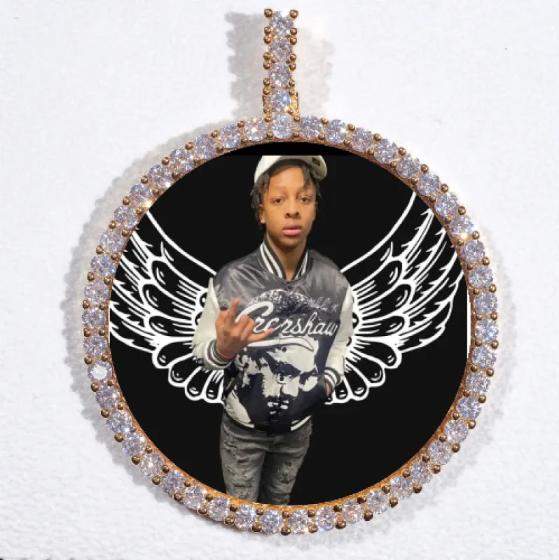 LARGE 3D CIRCLE CUSTOM PICTURE PENDANT sold by The GUU Shop