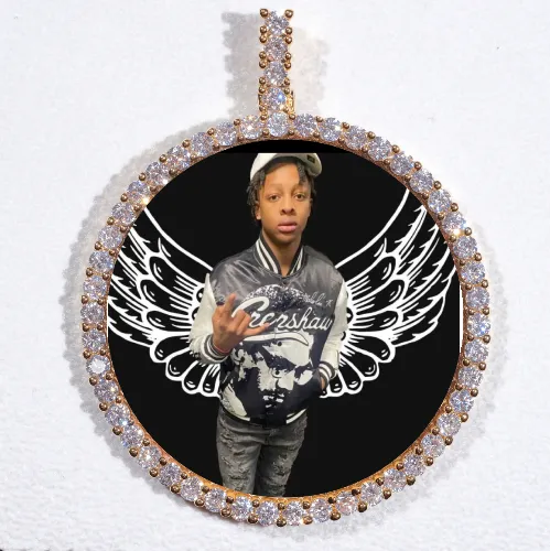 LARGE 3D CIRCLE CUSTOM PICTURE PENDANT sold by The GUU Shop