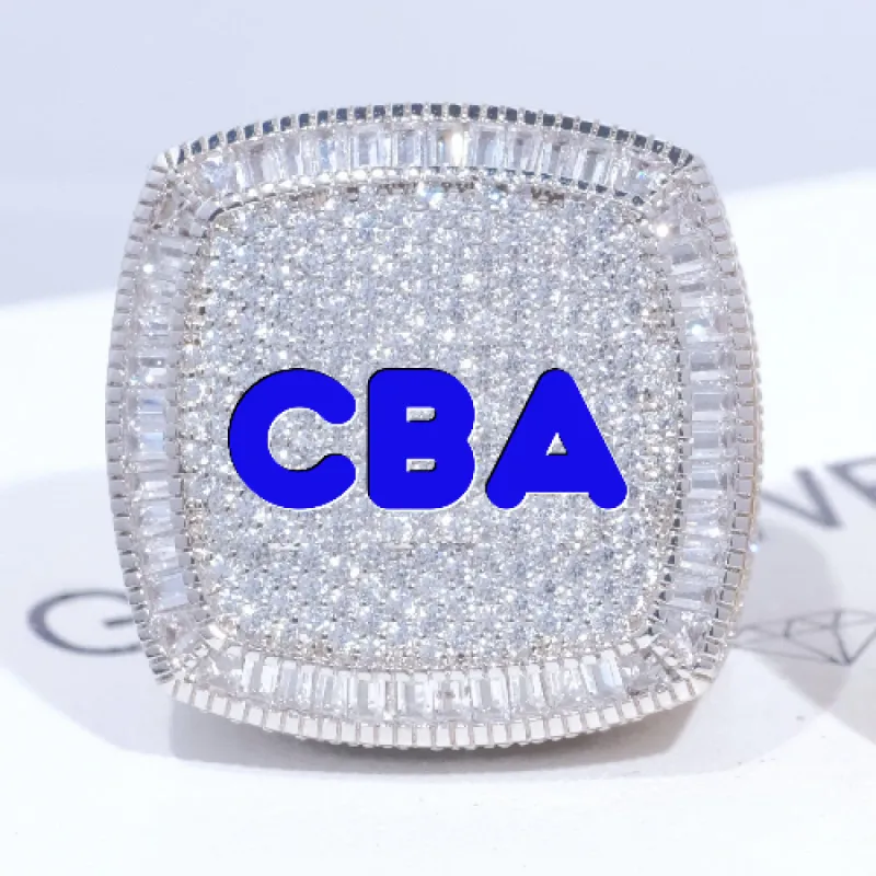 CUSTOM LETTER 3D ICED RING sold by The GUU Shop