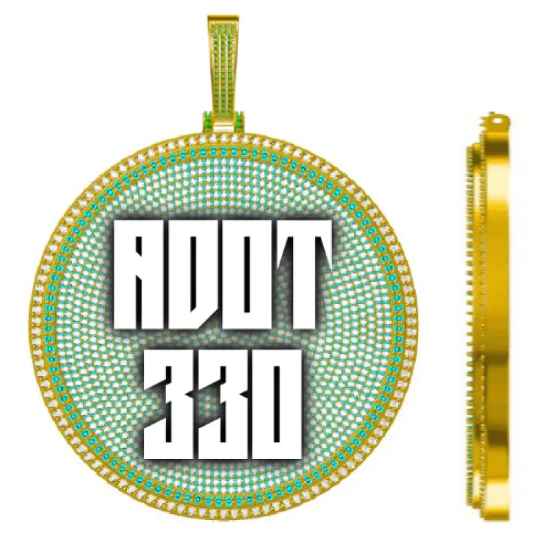 CUSTOM LETTER NECKLACE 3D BIG DISC sold by The GUU Shop