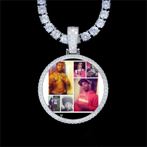 925S & VVS Moissanite 3D Circle Custom Picture Pendant sold by The GUU Shop