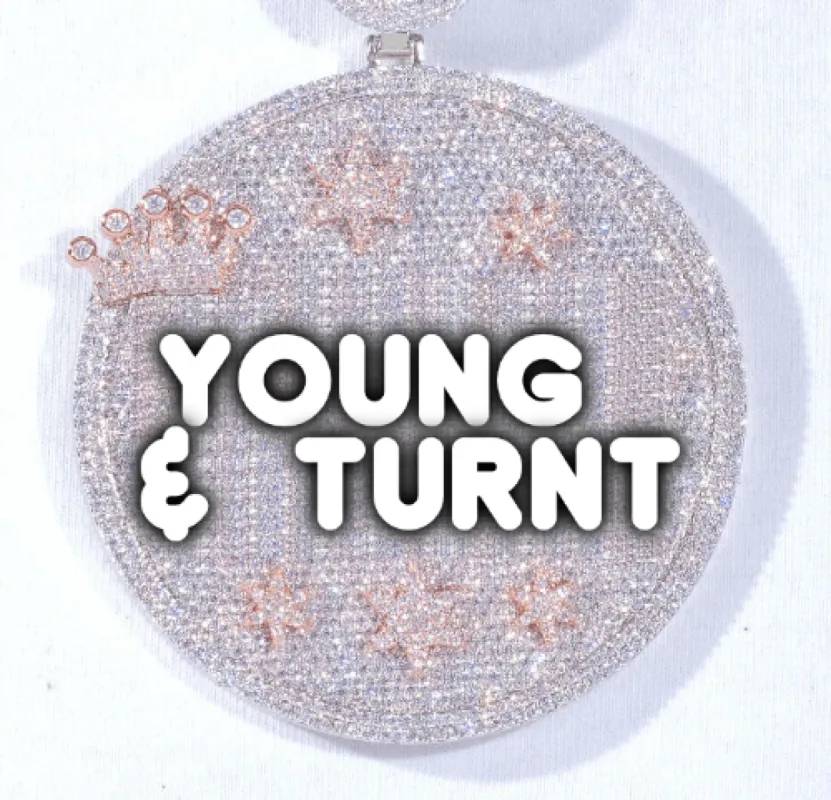 CUSTOM LETTER NECKLACE 3D BIG CROWN DISC made by The GUU Shop