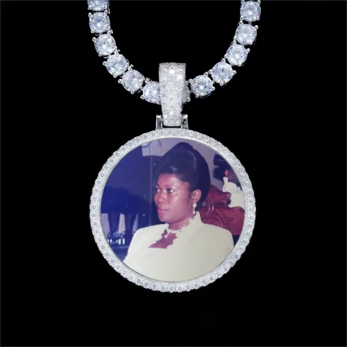 925S & VVS Moissanite 3D Circle Custom Picture Pendant sold by The GUU Shop