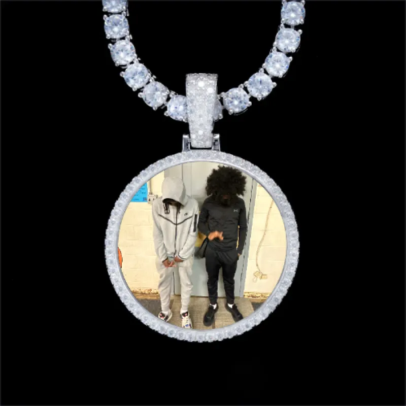 925S & VVS Moissanite 3D Circle Custom Picture Pendant sold by The GUU Shop