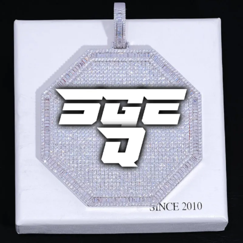 CUSTOM LETTER NECKLACE 3D BIG OCTAGON sold by The GUU Shop