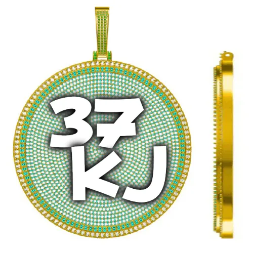 CUSTOM LETTER NECKLACE 3D BIG DISC sold by The GUU Shop