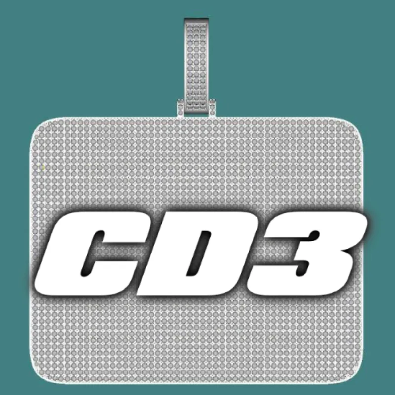 CUSTOM LETTER NECKLACE 3D BIG SQUARE sold by The GUU Shop