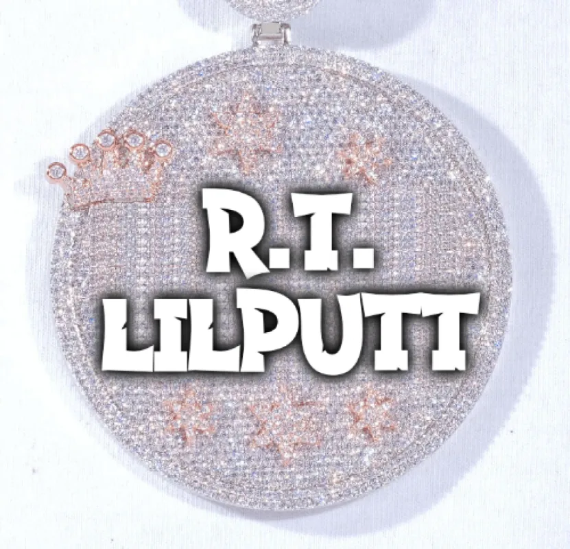 CUSTOM LETTER NECKLACE 3D BIG CROWN DISC sold by The GUU Shop