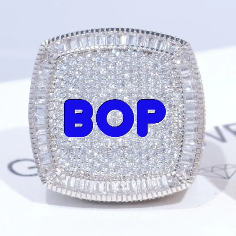 CUSTOM LETTER 3D ICED RING sold by The GUU Shop