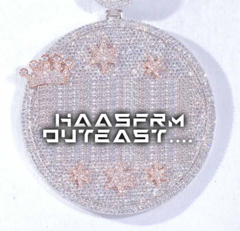 CUSTOM LETTER NECKLACE 3D BIG CROWN DISC sold by The GUU Shop