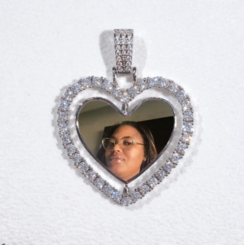 3D Spinning 2-Faced Heart Custom Picture Pendant sold by The GUU Shop