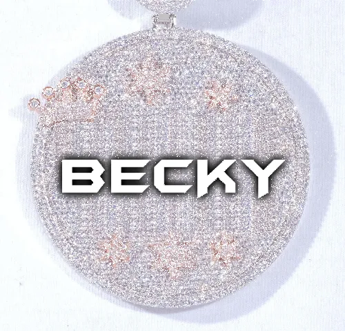 CUSTOM LETTER NECKLACE 3D BIG CROWN DISC sold by The GUU Shop