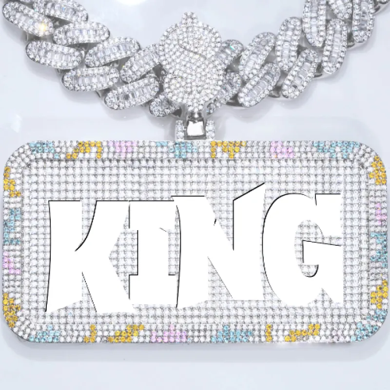 CUSTOM LETTER NECKLACE 3D COLORFUL SQUARE sold by The GUU Shop