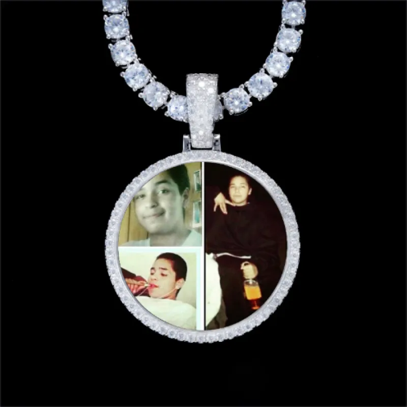 925S & VVS Moissanite 3D Circle Custom Picture Pendant sold by The GUU Shop