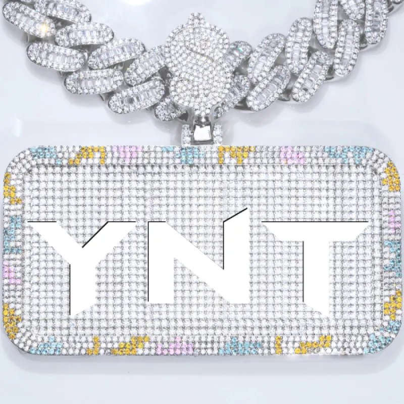 CUSTOM LETTER NECKLACE 3D COLORFUL SQUARE sold by The GUU Shop