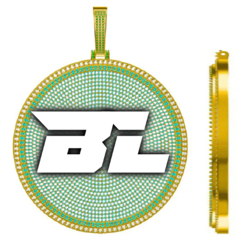 CUSTOM LETTER NECKLACE 3D BIG DISC sold by The GUU Shop