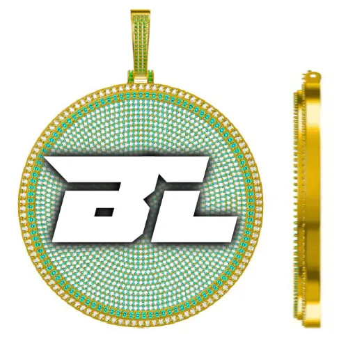 CUSTOM LETTER NECKLACE 3D BIG DISC sold by The GUU Shop