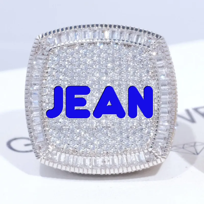 CUSTOM LETTER 3D ICED RING sold by The GUU Shop