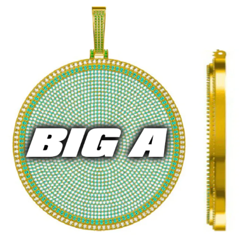 CUSTOM LETTER NECKLACE 3D BIG DISC made by The GUU Shop