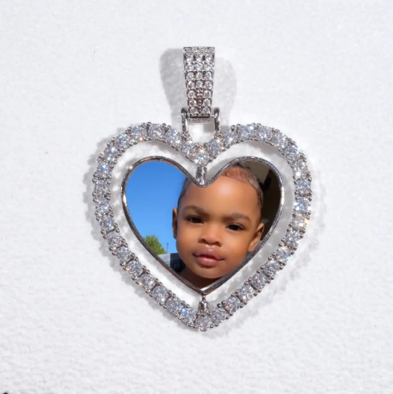 3D Spinning 2-Faced Heart Custom Picture Pendant sold by The GUU Shop