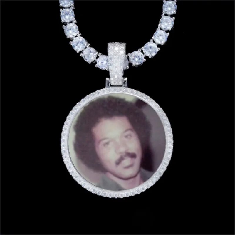 925S & VVS Moissanite 3D Circle Custom Picture Pendant sold by The GUU Shop