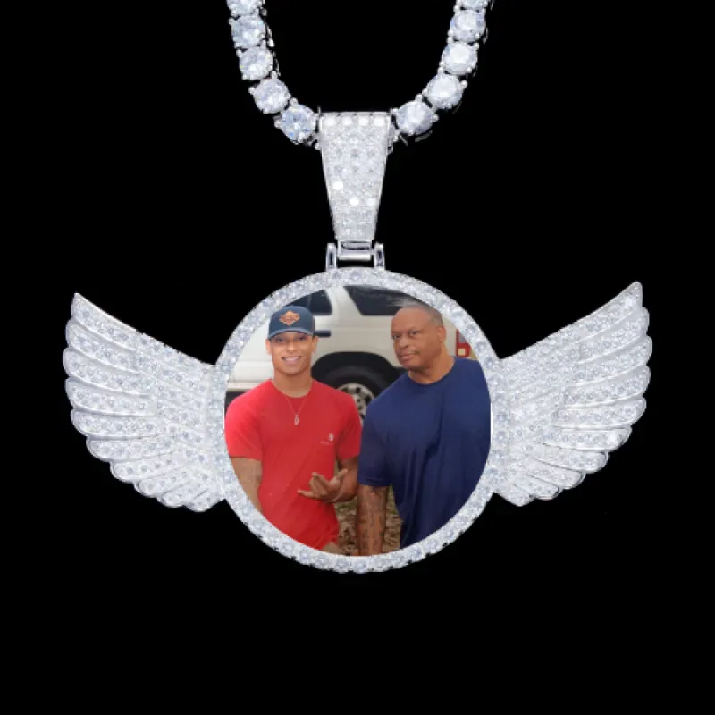 925S & VVS Moissanite 3D Wing Custom Picture Pendant made by The GUU Shop