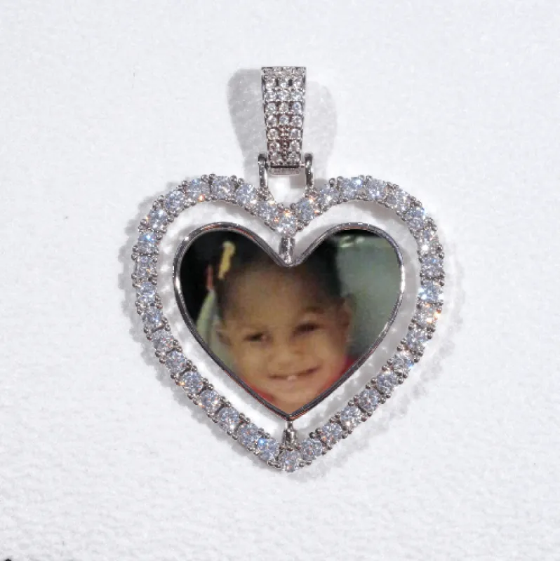 3D Spinning 2-Faced Heart Custom Picture Pendant sold by The GUU Shop