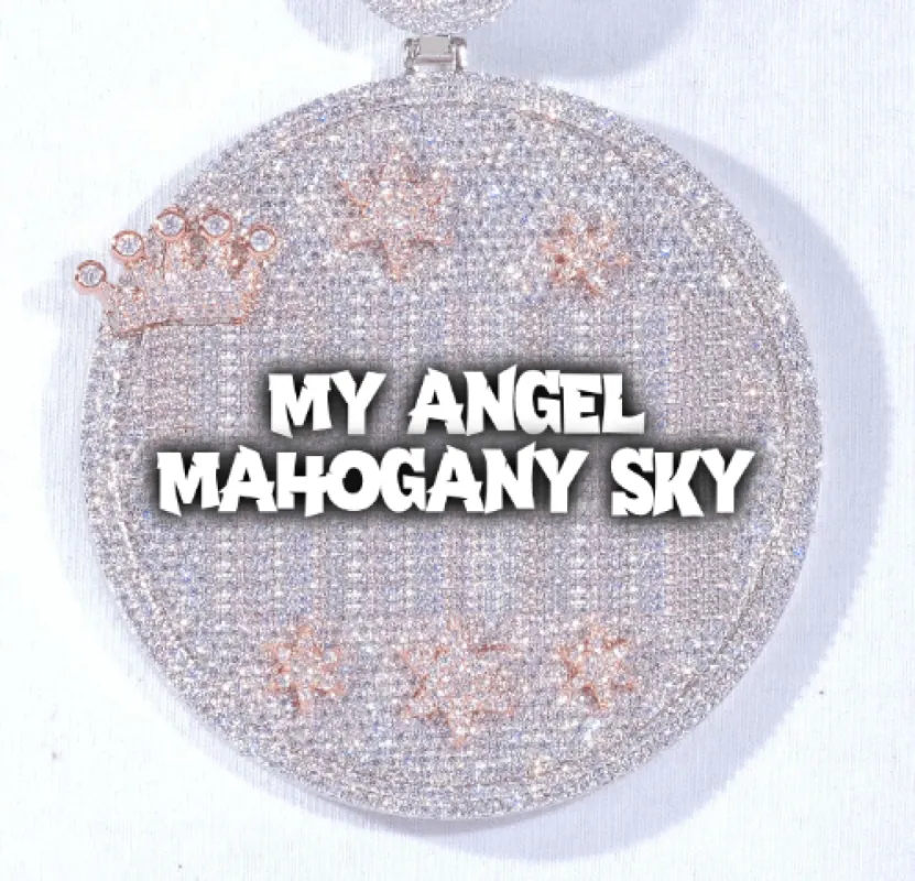 CUSTOM LETTER NECKLACE 3D BIG CROWN DISC sold by The GUU Shop