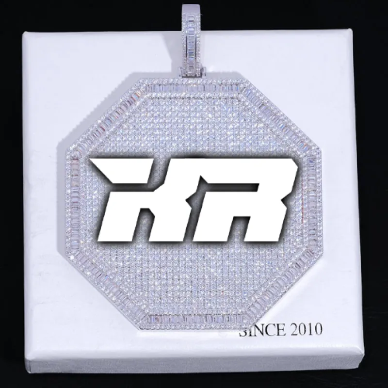 CUSTOM LETTER NECKLACE 3D BIG OCTAGON sold by The GUU Shop