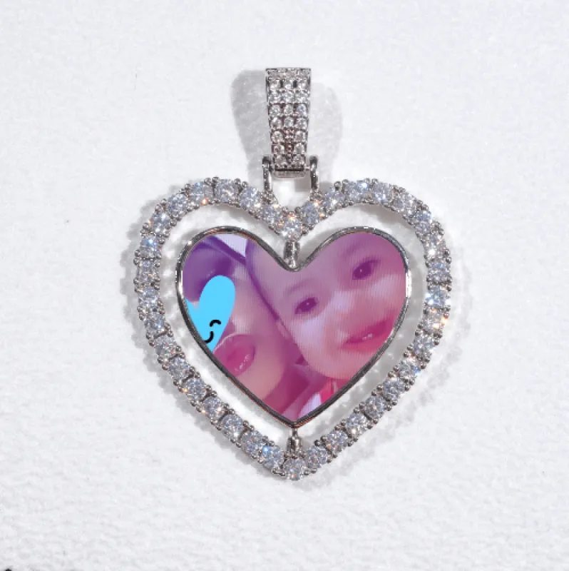 3D Spinning 2-Faced Heart Custom Picture Pendant sold by The GUU Shop