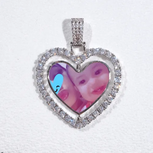 3D Spinning 2-Faced Heart Custom Picture Pendant sold by The GUU Shop