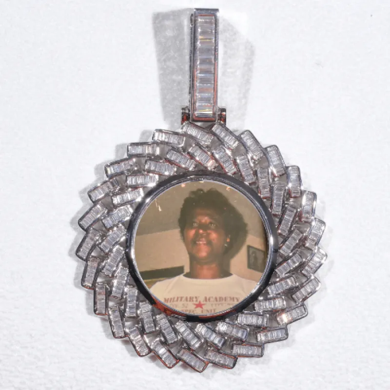 Large 3D Baguette Custom Picture Pendant sold by The GUU Shop