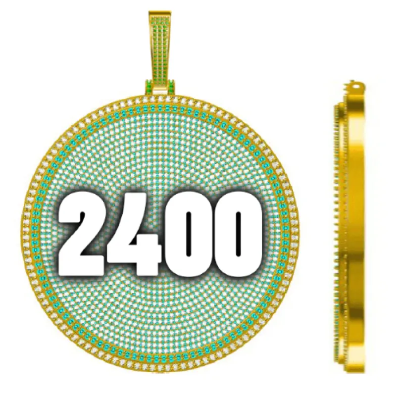 CUSTOM LETTER NECKLACE 3D BIG DISC sold by The GUU Shop