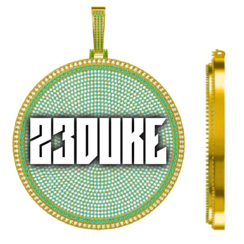 CUSTOM LETTER NECKLACE 3D BIG DISC made by The GUU Shop