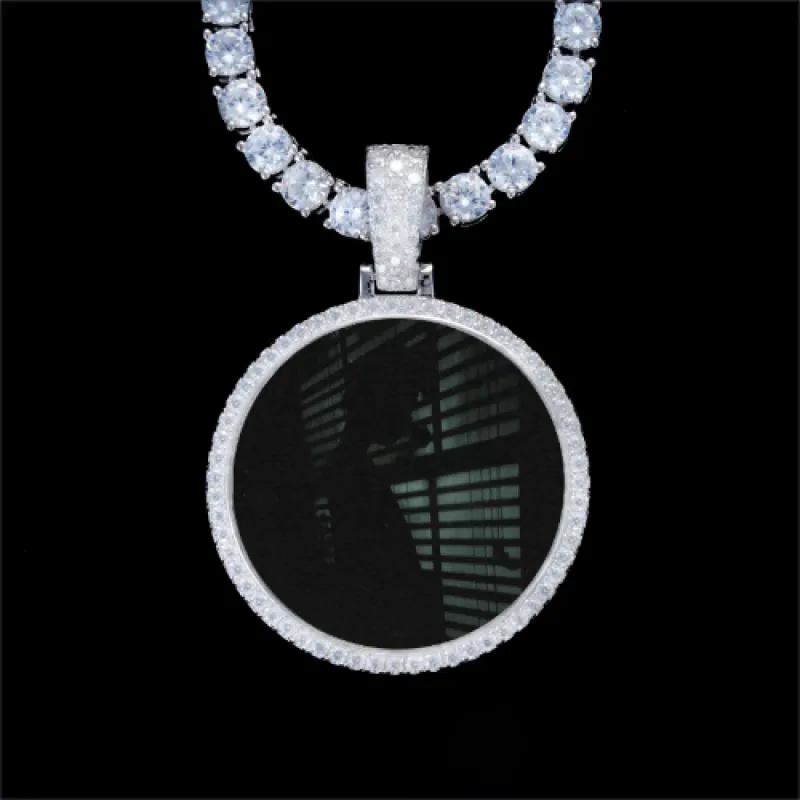 925S & VVS Moissanite 3D Circle Custom Picture Pendant sold by The GUU Shop