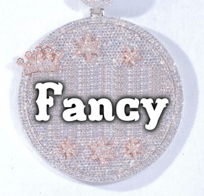 CUSTOM LETTER NECKLACE 3D BIG CROWN DISC sold by The GUU Shop